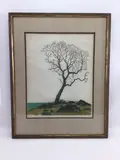 Giffords' Tree by Walter Ferro, Woodcut, sold Sep 2023