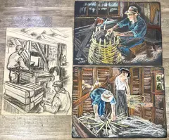 Untitled by Eleanor Beatrice Acker, Pastels (2) and graphite (1), sold Sep 2023