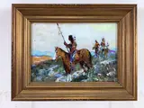Study Scouts on the Ridge, Bucks County by Christopher G. Willett, Oil on board, sold Oct 2023