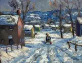 Untitled by Christopher G. Willett, Oil on board, sold Oct 2023