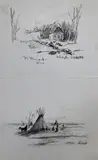Point Pleasant Inn by Christopher G. Willett, Pencil sketches on paper (2), sold Oct 2023