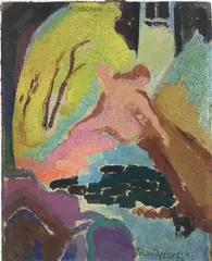 Untitled by Richard Rogers, Oil on board, sold Oct 2023