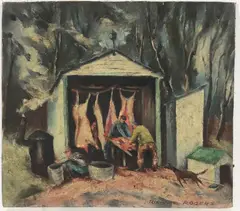 Untitled by Richard Rogers, Oil on board, sold Oct 2023