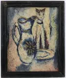 Untitled by Mary Bean Rogers, Oil on board, sold Oct 2023