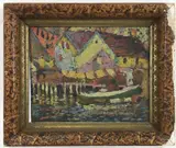 Untitled by Mary Bean Rogers, Oil on board, sold Oct 2023