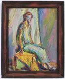 Untitled by Mary Bean Rogers, Oil on board, sold Oct 2023