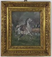 Untitled by Edward Mesjasz, Oil on board, sold Nov 2023