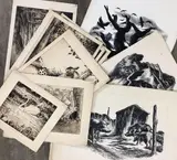Estate of Thomas Richard Hood by Thomas Richard Hood, Drypoint etchings and prints from the "Estate of Thomas Richard Hood", sold Nov 2023