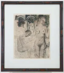 Untitled by Paul Delvaux, Lithograph, sold Nov 2023