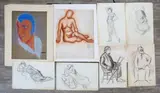 Harlequin by Robert E. Van Rosen, Pastels on paper (3), sold Nov 2023