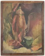 Green Cup by Richard Rogers, Oil on canvas, sold Nov 2023