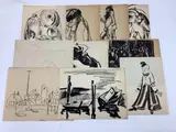 Untitled by Richard Rogers, Watercolor and charcoal, sold Nov 2023