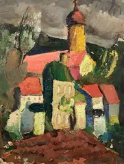 Untitled by Richard Rogers, Oil on board, sold Nov 2023