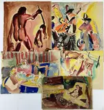 Untitled by Richard Rogers, Watercolors, sold Nov 2023