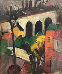 Untitled by Richard Rogers, Oil on board, sold Nov 2023