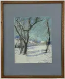 Winter Scene by Elizabeth Washington, Pastel, sold Nov 2023