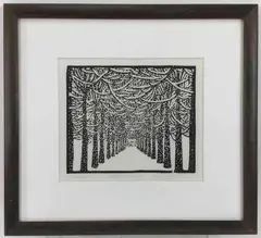 The Lane by Wharton Esherick, Woodblock, sold Nov 2023