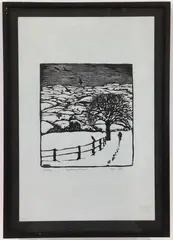 January by Wharton Esherick, Woodblock, sold Nov 2023