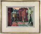 Little Street by Ben Eisenstat, Oil on board, sold Nov 2023