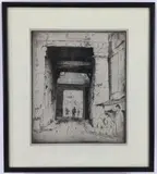 Archway, Paris by Bror Julius Olsson Nordfeldt, Etching, sold Nov 2023