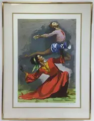 Leaping Dancers by Sandu Liberman, Lithograph, sold Dec 2023