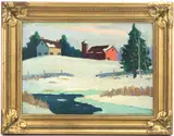 Untitled by Bert Hansalpakar, Oil on board, sold Feb 2024