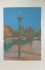 Seagull on a Lantern by Max Epstein, Screenprint, sold Feb 2024