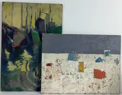 Untitled by Richard Rogers, Oil on boards (2), sold Feb 2024