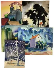 Untitled by Richard Rogers, Watercolors and mixed medias (5), sold Feb 2024