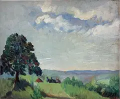 Untitled by Della J. Barber, Oil on board, sold Mar 2024