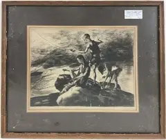 Fisherman Three by John Edward Costigan, Etching, sold Mar 2024