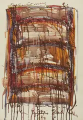 3rd Section of the Little Rain Ladder by John Connell, 1976, acrylic on paper, sold Dec 2020
