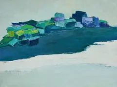 Untitled by Peggy Reventlow, 1974, oil on canvas, sold Dec 2020