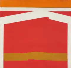 Untitled (Abstract Geometric Painting) by Larry Zox, 1963, acrylic on panel, sold Dec 2020