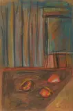 Untitled (Abstraction) by Carroll Sockwell, 1957, colored pencil and pastel on card stock, sold Dec 2020