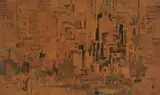 Untitled (Collage) by William Getman, 1957, collage on masonite, sold Dec 2020