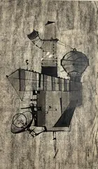 Untitled ((Satellite) by Benoît Gilsoul, 1969, India ink and charcoal on paper, sold Dec 2020
