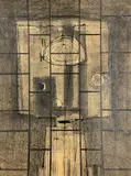 Synagogue Kennedy Airport by Benoît Gilsoul, India ink and wash on apper, sold Dec 2020