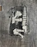 Untitled (Saxophone) by Benoît Gilsoul, India ink and wash on paper laid down to paper, sold Dec 2020