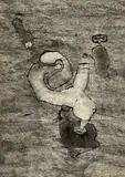 Untitled (Space) by Benoît Gilsoul, India ink and wash on paper, sold Dec 2020