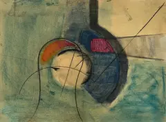 Untitled by Benoît Gilsoul, oil sticks and charcoal on paper, sold Dec 2020