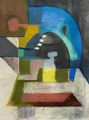 Untitled by Benoît Gilsoul, oil and pastel on paper, sold Dec 2020