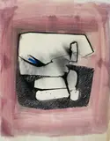 Untitled by Benoît Gilsoul, charcoal, oil stick, and watercolor on paper, sold Dec 2020