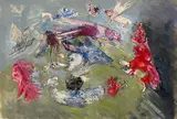 J'etais un Etranger et vous m'avez Accueilli by Benoît Gilsoul, oil, ink and gouache on paper, sold Dec 2020