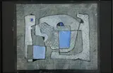 Untitled (Blue and gray composition) by Benoît Gilsoul, gouache and wash on paper laid down to mat, sold Dec 2020