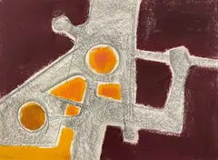 Untitled by Benoît Gilsoul, 1963, pencil and pastel on paper, sold Dec 2020