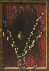 Untitled (Bell and spray) by Robert Knaus, oil on board, sold Dec 2020