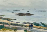 Marine en Bretagne by Gaston Sébrie, oil on canvas, sold Dec 2020