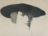 Portrait of Lucas Van Leyden by Leonard Baskin, 1963, etching, sold Dec 2020