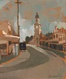 Mount Street, North Sydney by Roland Wakelin, 1952, gouache on paper, sold Nov 2017